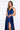 Stella Dress A-line Satin Prom dress in dark navy color with side slit