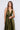 Satin Moa-Open Back Deep v Neckline Maxi Dress in Dark Olive color