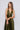 Satin Moa-Open Back Deep v Neckline Maxi Dress in Dark Olive color