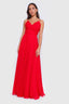 Chiffon Faith Dress with lace up back in Red color