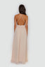 Chiffon Moa-Deep v Neckline Maxi Dress in Nude Colour