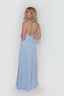 Chiffon Ella V-neck Dress in Light Blue