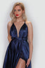 Satin Moa Dress in Dark Navy