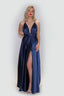 Satin Moa Dress in Dark Navy