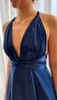 Satin Kylie Dress Dark Navy Satin muti-way wrap dress