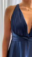 Satin Kylie Dress Dark Navy Satin muti-way wrap dress