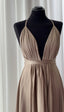 Taupe dress beige balklänning 