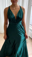 Satin Kylie Dress Dark Green Satin muti-way wrap dress