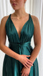 Satin Kylie Dress Dark Green Satin muti-way wrap dress