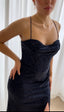 Madison Dress Navy Glittering Prom Dress Corset Top