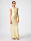 Satin Alice Open Back Maxi Dress in Butter Yellow