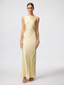 Satin Alice Open Back Maxi Dress in Butter Yellow