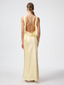 Satin Alice Open Back Maxi Dress in Butter Yellow