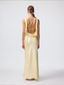 Satin Alice Open Back Maxi Dress in Butter Yellow