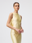Satin Alice Open Back Maxi Dress in Butter Yellow