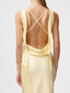 Satin Alice Open Back Maxi Dress in Butter Yellow