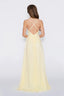 Chiffon Ella dress V-neck crosss back Dress in light yellow