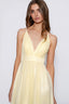 Chiffon Ella dress V-neck crosss back Dress in light yellow