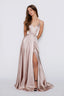 Blake Dress in Satin Taupe color