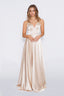 Stella Dress A-line Satin Prom dress in champagne color prom dress champagne