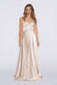 Stella Dress A-line Satin Prom dress in champagne color prom dress champagne