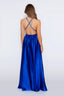Satin Moa-Deep v Neckline Maxi Dress prom dress royal blue