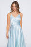Open Back Faith Dress in Satin Powder Blue