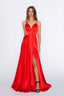 Stella Dress A-line Satin Prom dress in red color prom dress red
