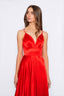 Stella Dress A-line Satin Prom dress in red color prom dress red