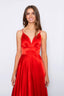 Stella Dress A-line Satin Prom dress in red color prom dress red