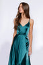 Blake Dress in Satin dark green color