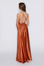 Satin Moa-Deep v Neckline Maxi Dress