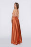 Satin Moa-Deep v Neckline Maxi Dress