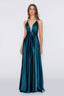 Satin Moa-Deep v Neckline Maxi Dress