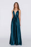 Satin Moa-Deep v Neckline Maxi Dress