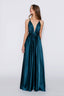 Satin Moa-Deep v Neckline Maxi Dress