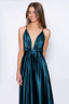 Satin Moa-Deep v Neckline Maxi Dress